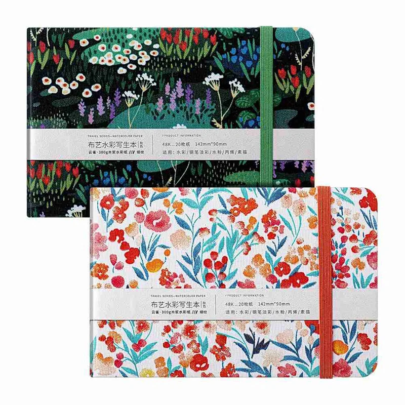 

BEDW-2Pcs Watercolor Sketchbooks 3.5X5.5In Portable Watercolor Journal 20 Sheets/40 Pages 140Lb/300Gsm For Painting Sketching