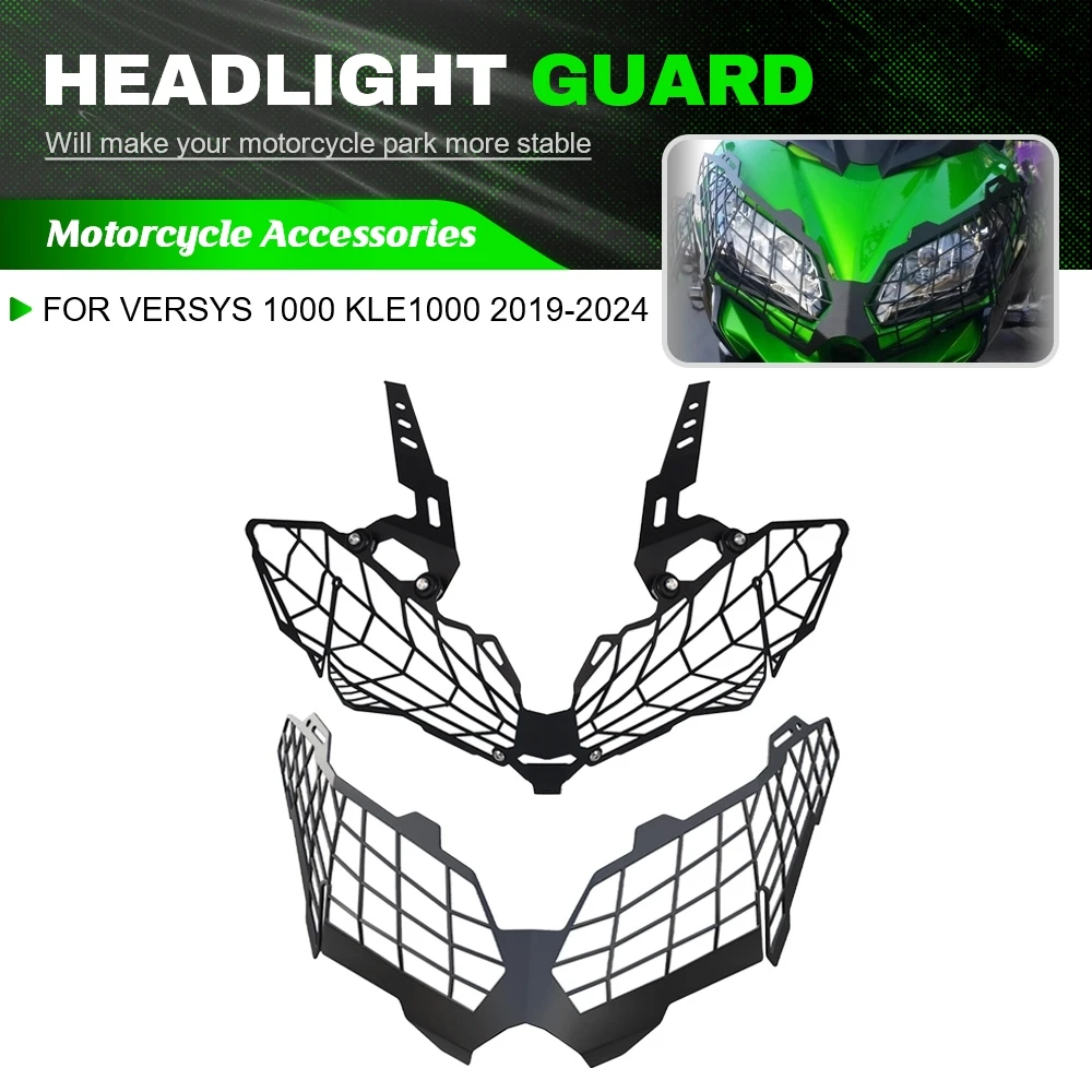 

Motorcycle Accessories Headlight Head light Grill Guard Cover Protector For Kawasaki Versys 1000 KLE1000 2019-2023 2024 2022