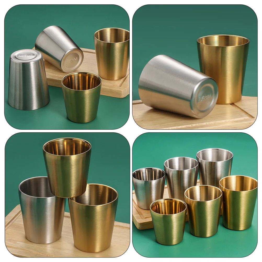 

Double Layer Stainless Steel Shot Glass Beer Mug for Liquor Barware Gift Thickened Material Heat Insulation Anti Scalding Easy