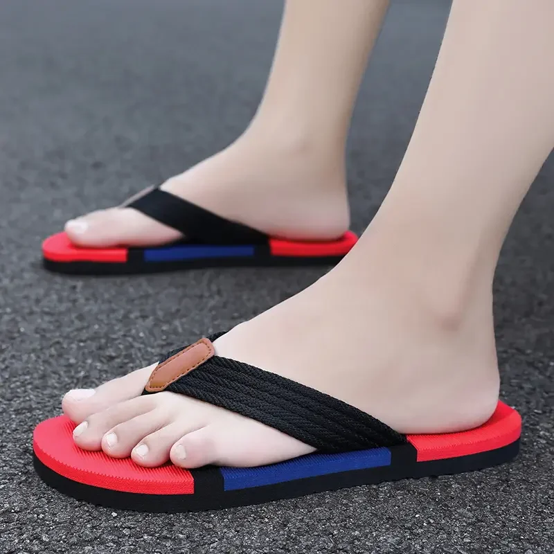 Men's Flip-flops Summer Massage Man Slippers Comfortable Slides Beach Sandals Outside Shoes House Flip Flops Bathroom Shoes