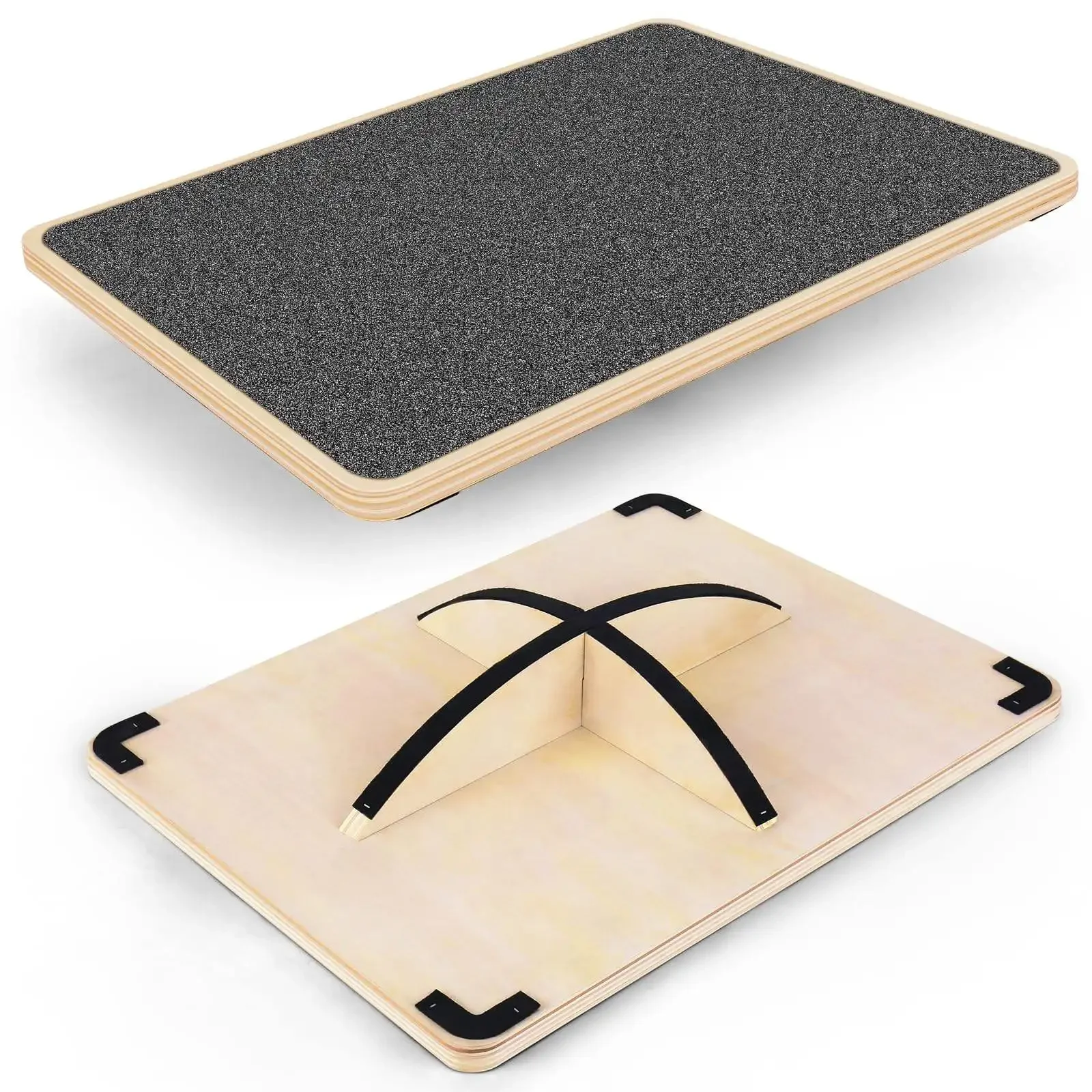 Wooden Balance Board Rocker Board Wood Balancing Board for Under Desk Anti Slip Roller Core Strength Stability