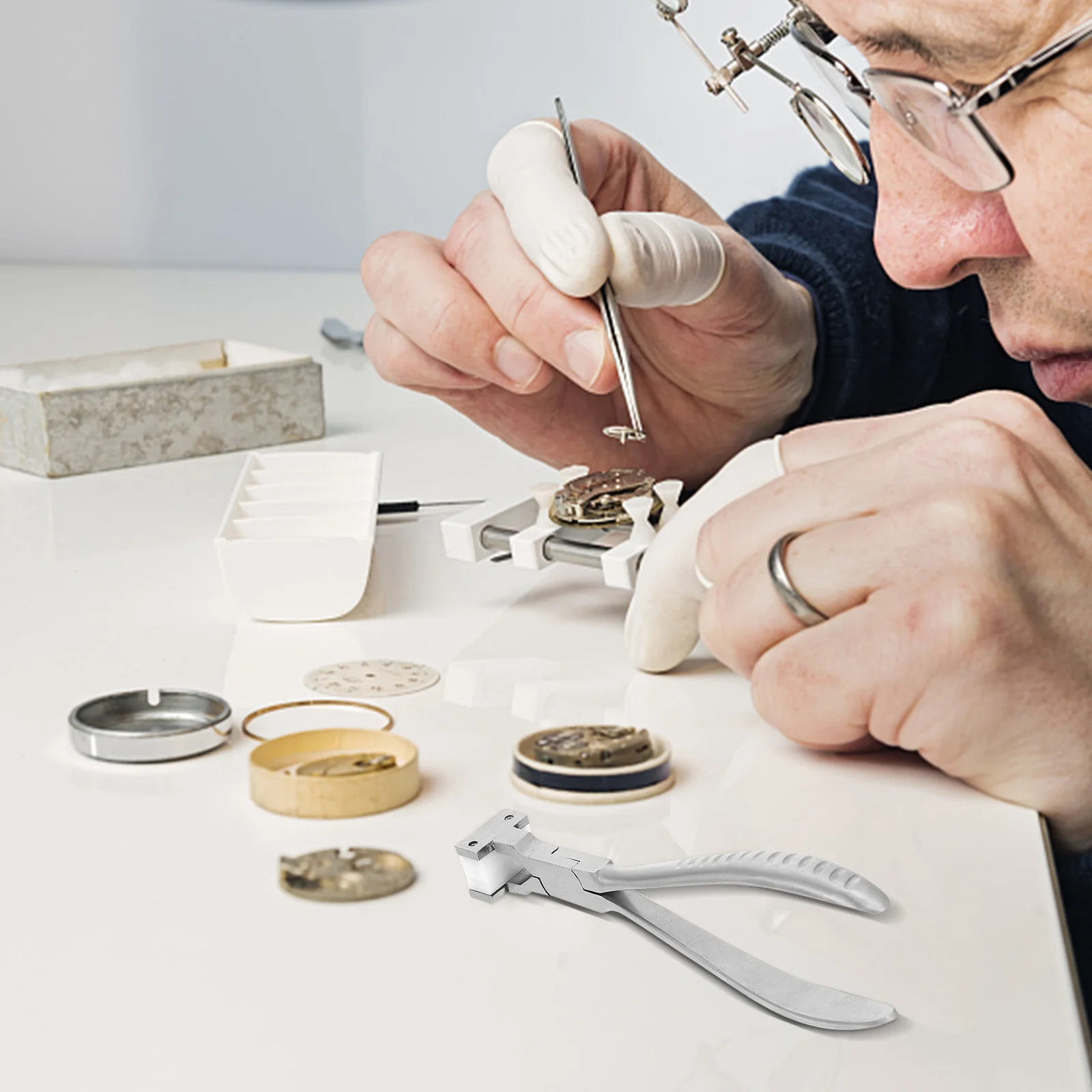 

Stainless Steel Eyeglasses Frame Adjusting Pliers Optical Glasses Repair Tool Creative Curved Handle Fine Repair Without