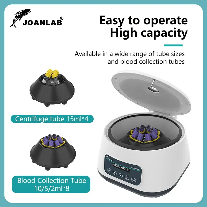 

JOANLAB Plasma Centrifuge Digital Laboratory Machine 500-4000rpm for 2/5/10ml Blood Tubes & 15ml Centrifuge Tubes in Blood Centr