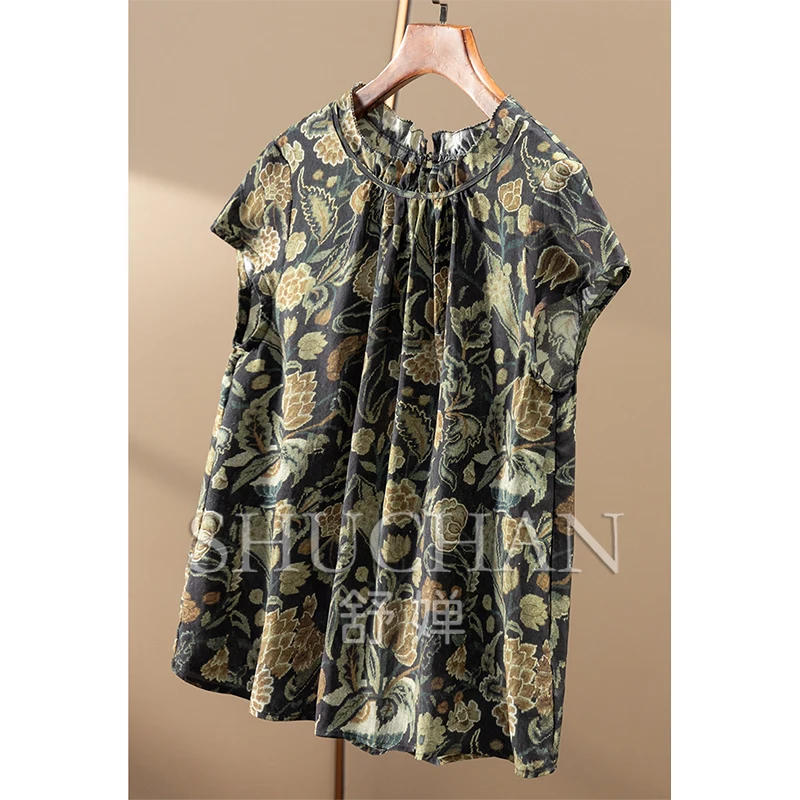 Retro Charm Designer Lace Stand-up Collar Bag, Rotator Sleeve Shirt Women 02E4 Blouses for Women Fashion