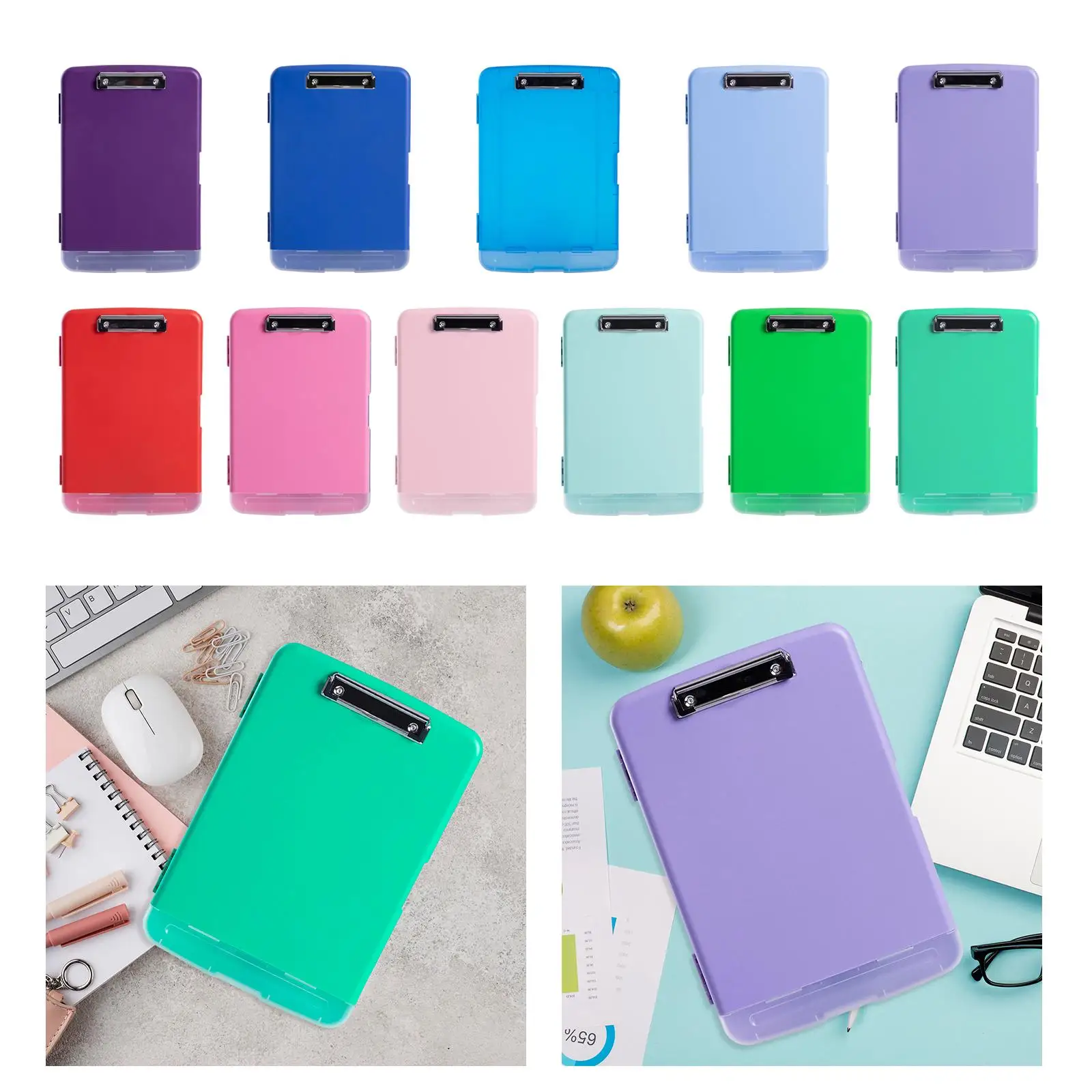 Low Profile Clipboard with Storage and Pen Holder Nursing Clipboard High Capacity Multifunctional Clipboard Folder for Home