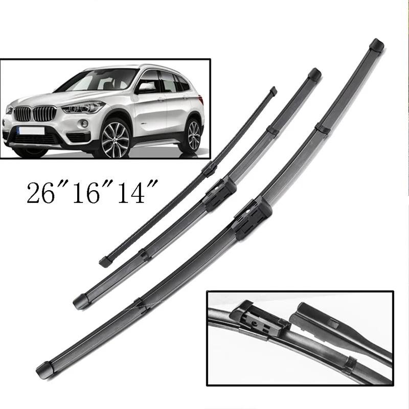

3Pcs/set Front Rear Windscreen Wiper Blades Set Kit For BMW X1 F48 2020 2019 2018 2017 2016 2015 26"16"14"