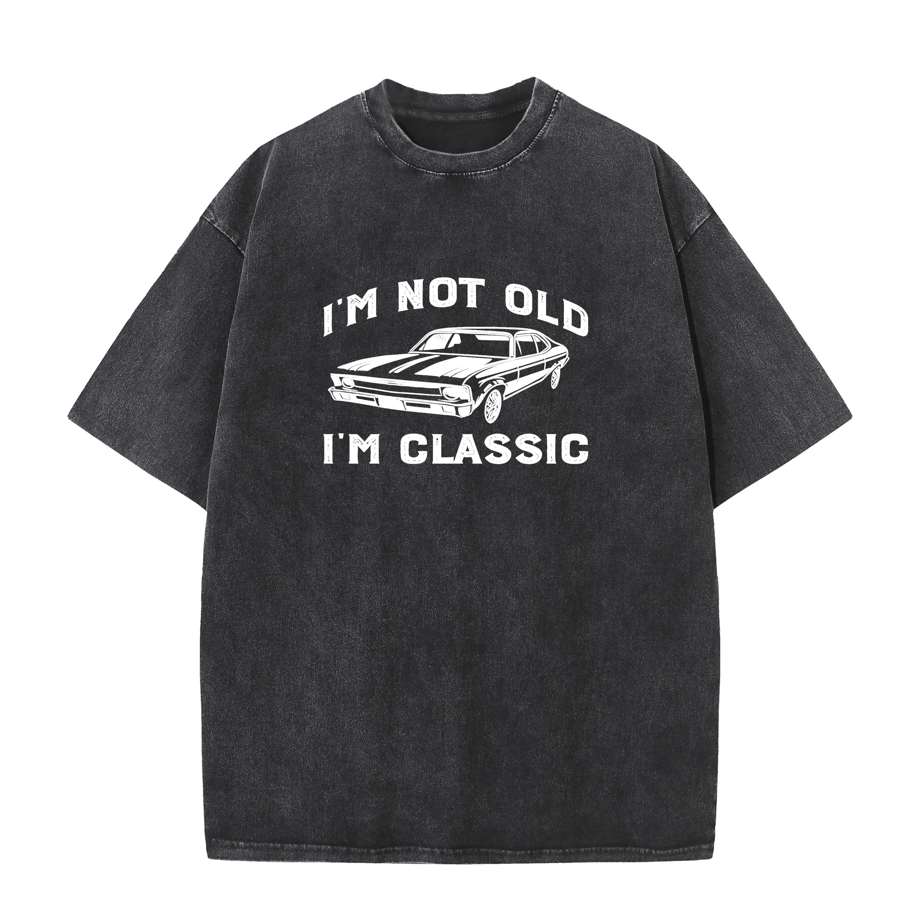 

I'm Not Old I'm Classic Funny Car Graphic Bleach style T-Shirt for Mens Womens Short Sleeve Washed Bleached style T Shirt