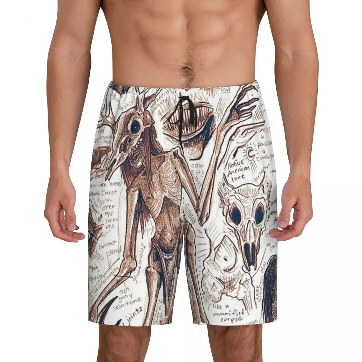 

Custom EgertronPuck's Wendigo ANatomy Short Pajama Pants Men Sleepwear Sleep Lounge Bottom Shorts Sleeping Pants