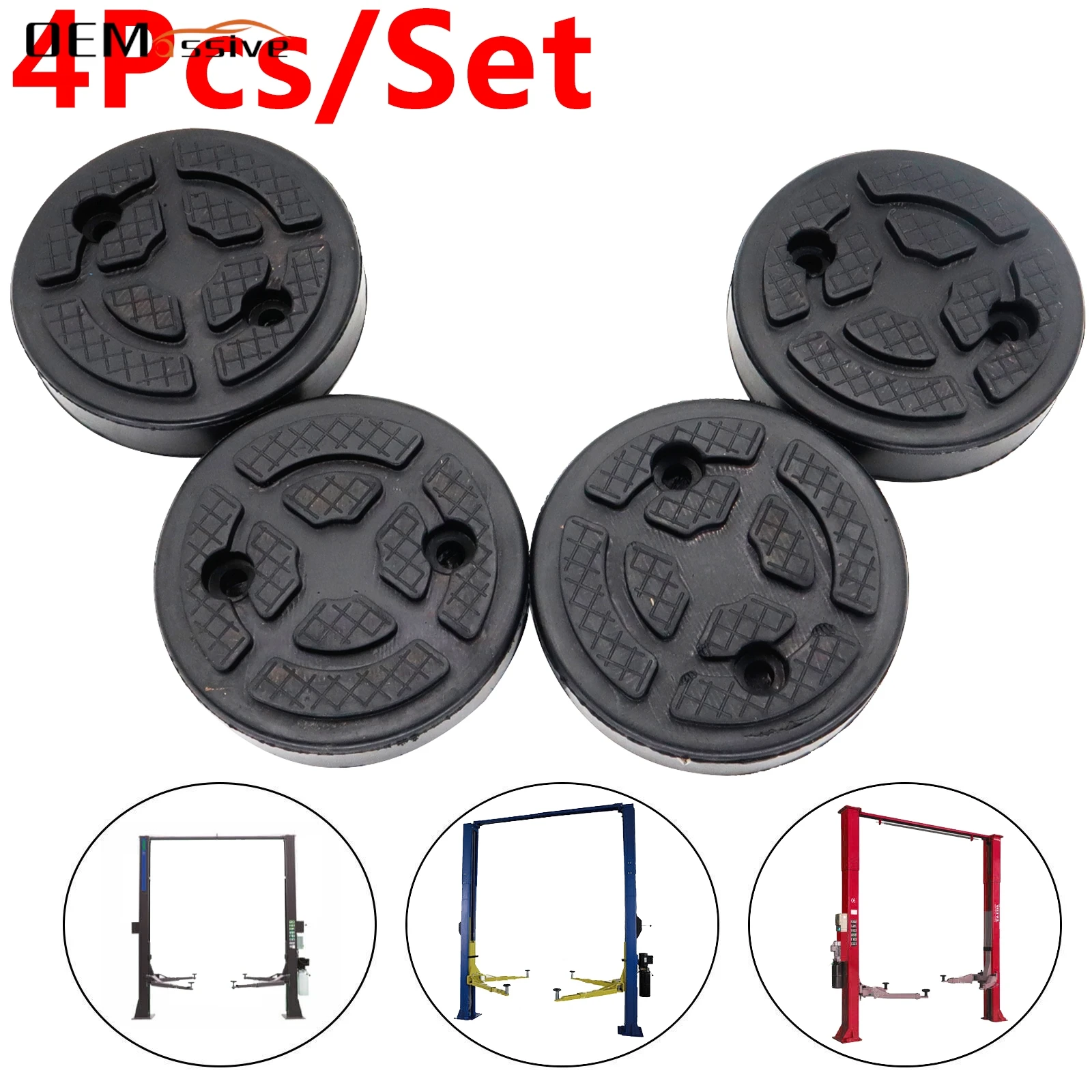 4pcs Jack Pad 115mm Diameter Lift Rubber Pad Frame Rail Adapter For Pinch Weld Side lifter Jacks Automotive 2-Post Car Lift Jack