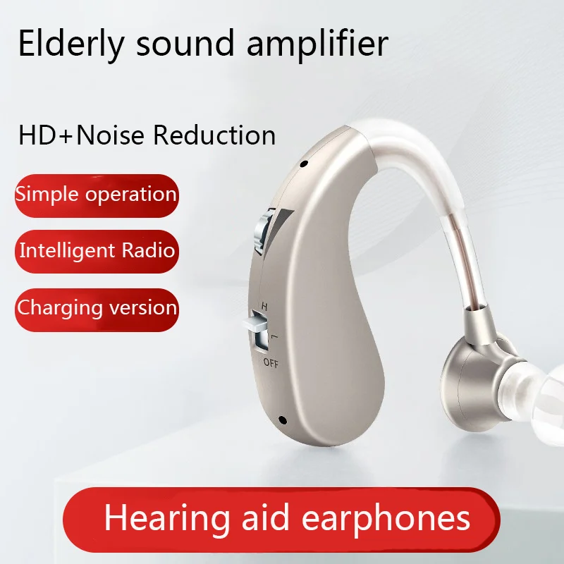 New Hearing Aid Earphones Ear Hook Charging Comfort Assisted Listening Headset  Adjustable Dual Sound For Elderly People