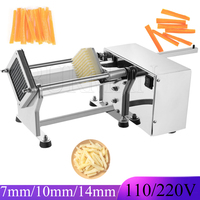 Electric Potato Chip Cutter with 3 Blades 7/10/14mm French Fries Cutting Machine Commercial Vegetable Cutter 220V 110V