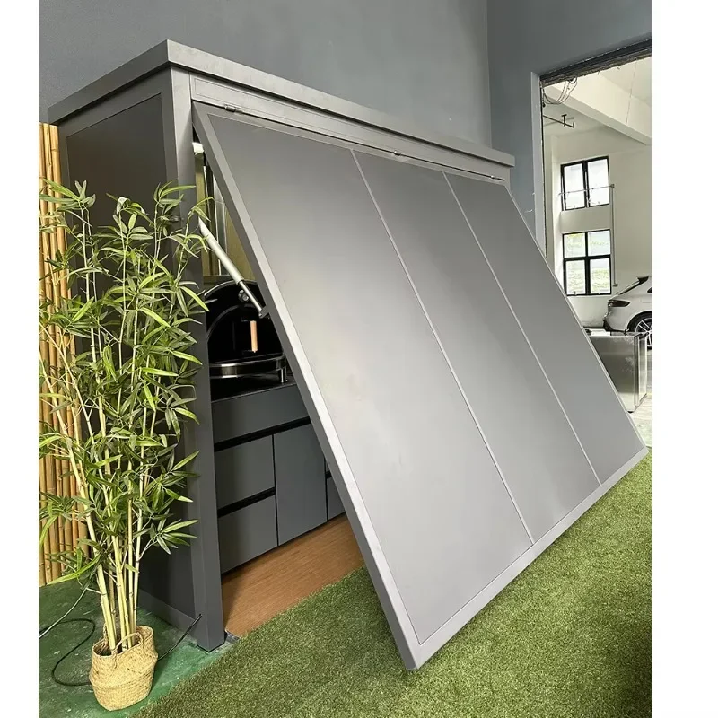 Custom Stainless Steel Outside Kitchen Pods with Sink & Cabinet Garden/camping Outdoor Kitchen Bbq Island with Shed