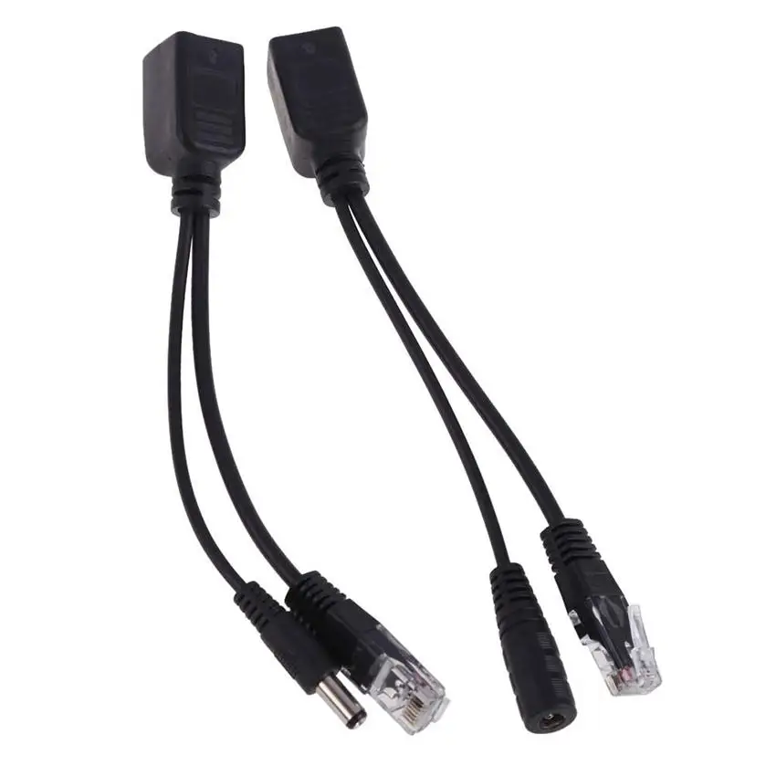 1 takım Poe dönüştürücü Poe güç uzatma kablosu Ethernet adaptörü Poe Splitter Rj45 enjektör güç kaynağı modülü Ip kameralar için