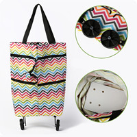New Foldable Trolley Bags, Shopping Trolley Shopping Bag With Wheels, Folding Shopping Trolley For Home Supermarket Durable Bag