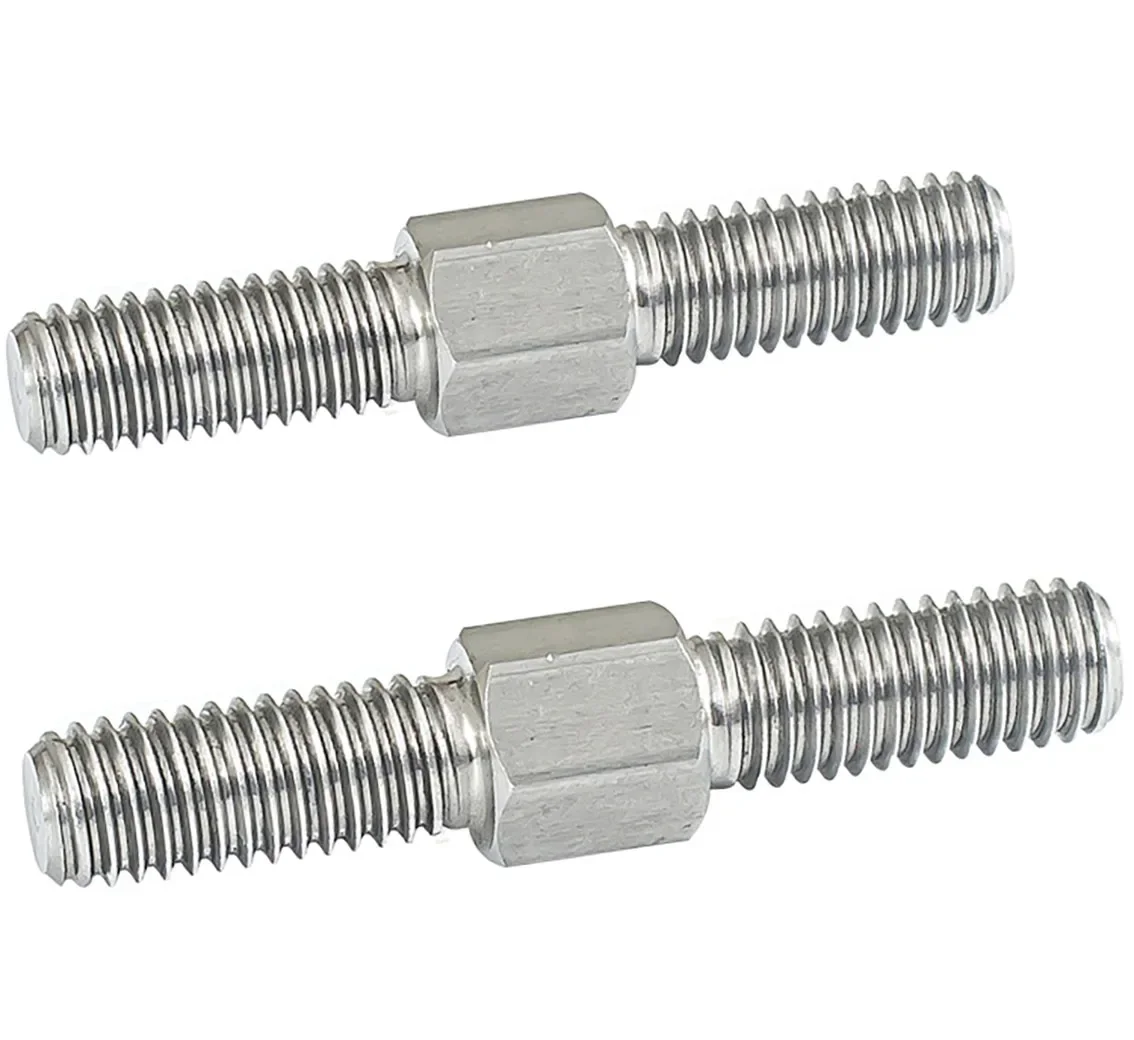 304 Stainless Steel Outer Hexagon Teeth Bolt Left and Right Conversion Double-Ended Headless Screw M3 M4 M5 M6 M8 M10 M12 M16