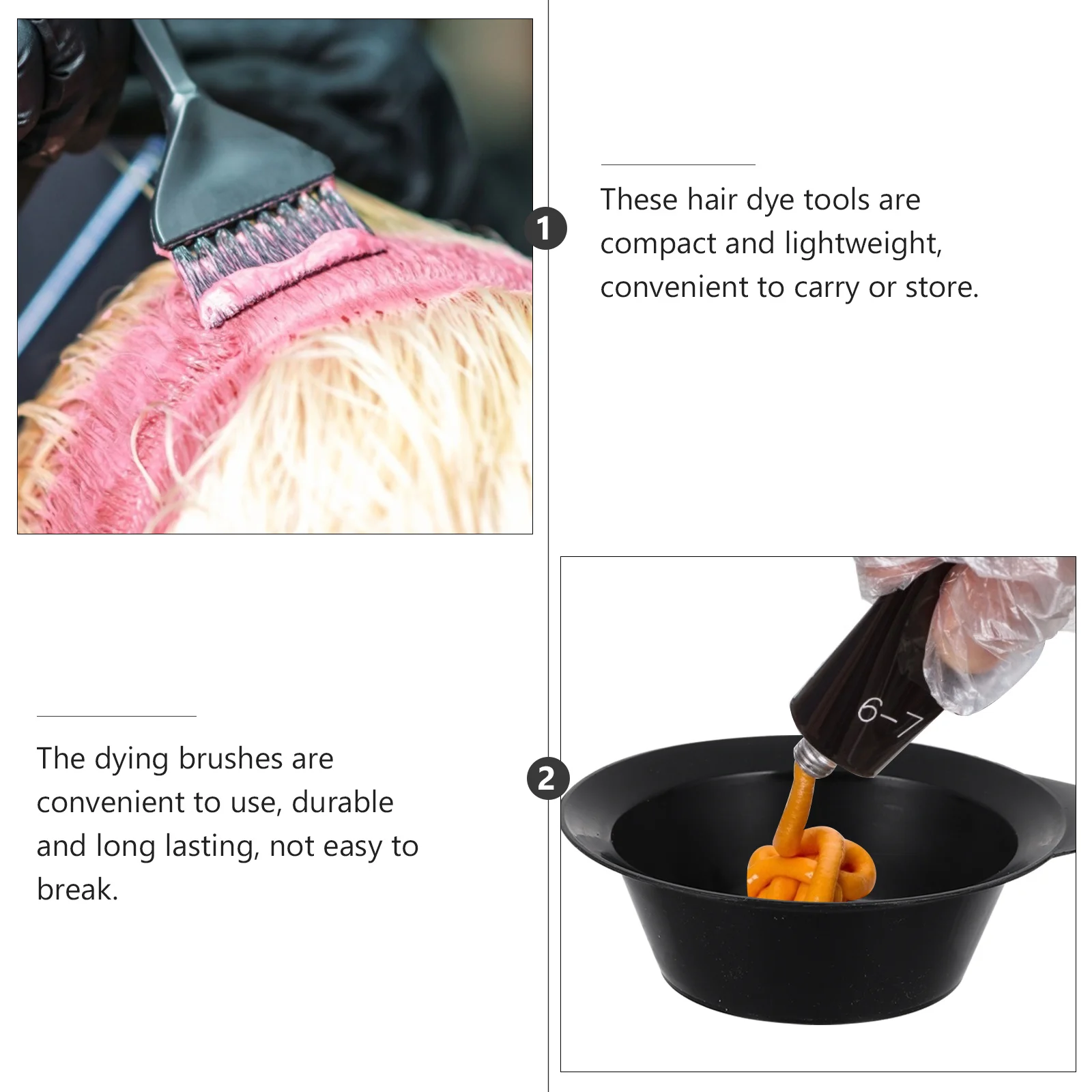 11Pcs Hair Tint Kits Professional Coloring Supply Bowl Brush Clip Ear Covers Hair Coloring Tool Kit Bowl Salon Dyeing Supplies - Image 2