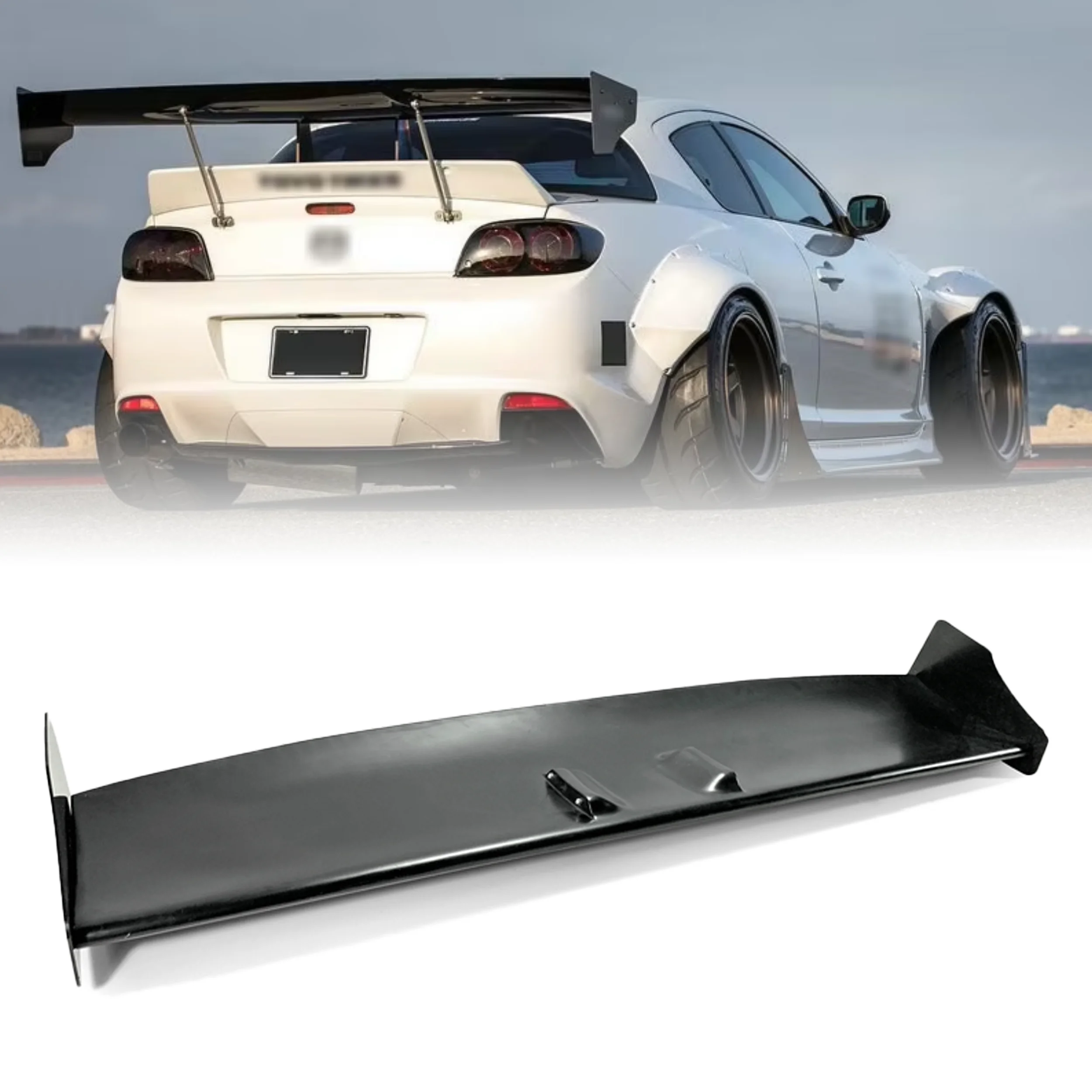 

Applicable toMazda RX8 SE3P RB Style Rear GT Spoiler Fiber Glass Car Parts Premium Quality Fiber Glass Spoiler for Mazda RX8 SE3