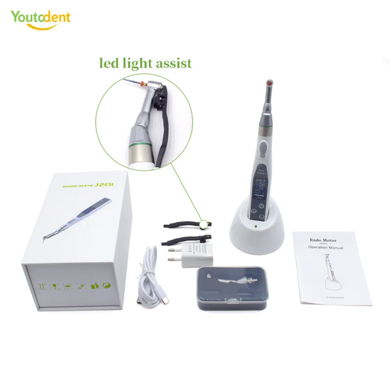 Whole Set Dental Wireless Endo Motor with LED 16:1 Contra Angle 9 Programms Endodontic Instrument Root Canal Apex Locator