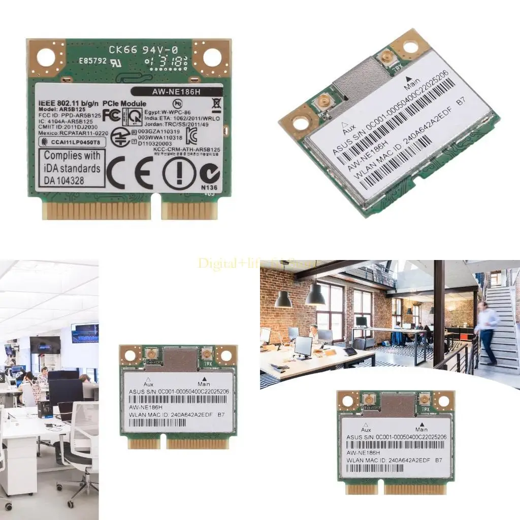 

E06D Half Mini PCIe PCIexpress Wireless WIFI WLAN Card for AzureWave AW-NE186H AW-NE195H AR9485 AR5B125