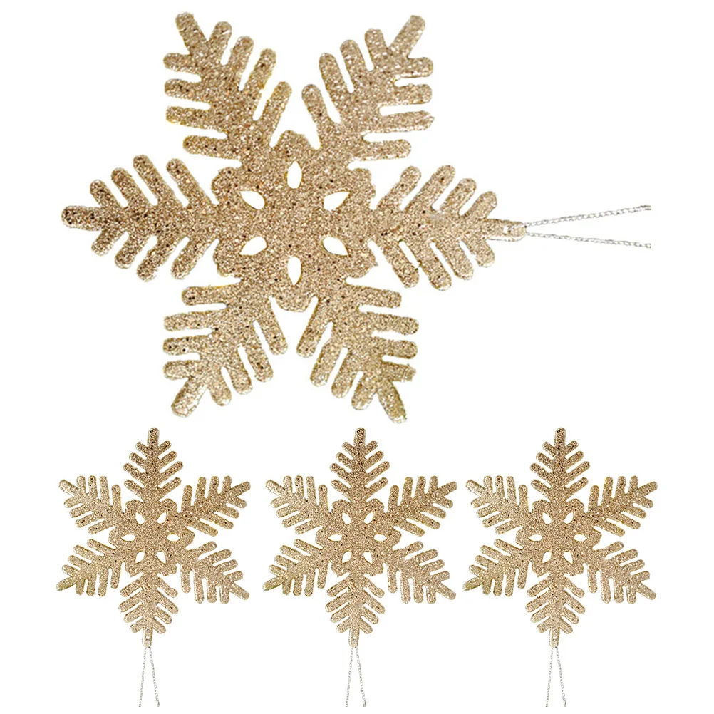 

4pcs Snowflake Decoration Xmas Hanging Ornaments Christmas Tree Pendant For Party Home Garden Decor Xmas Tree Diy Ornament