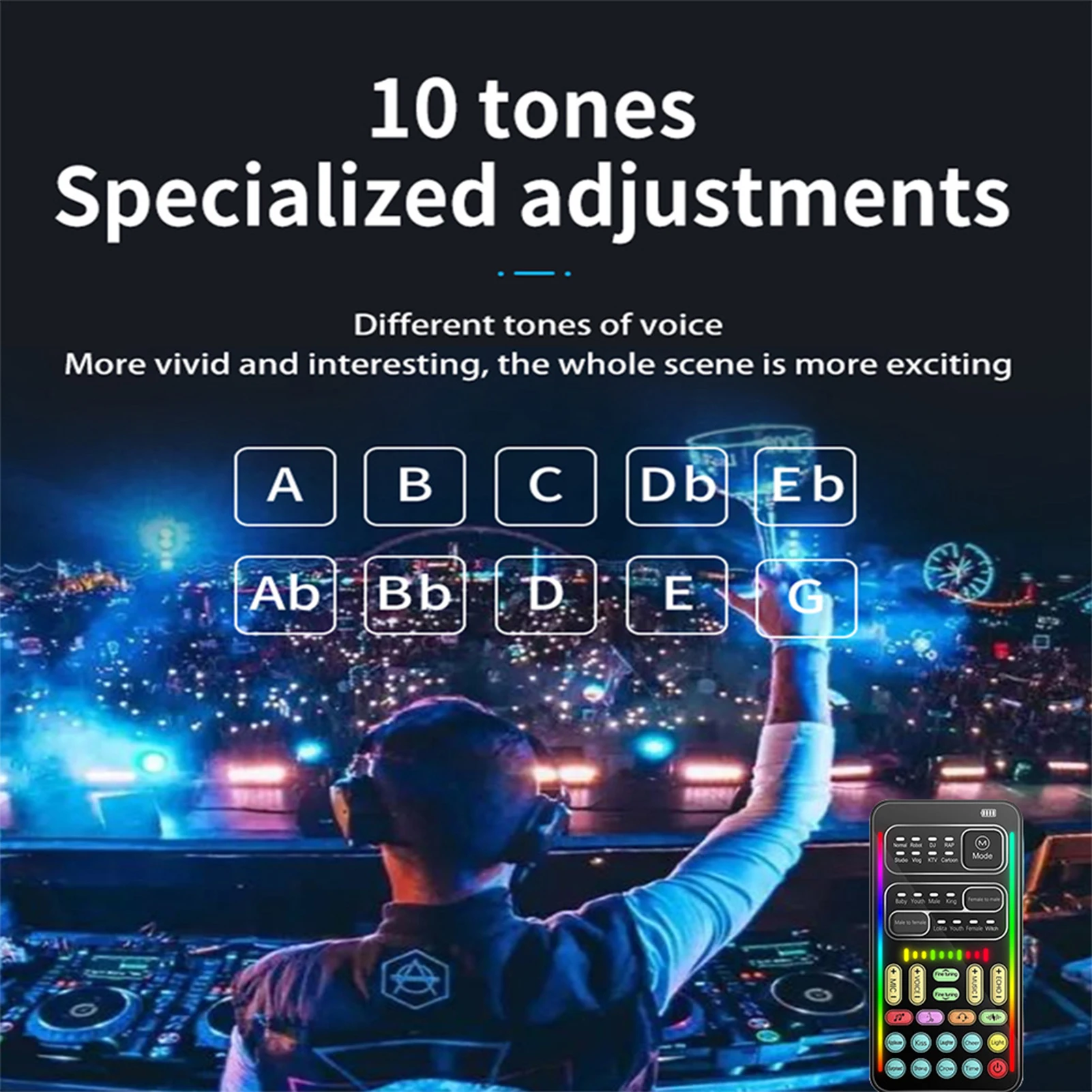 

Устройство для смены голоса Портативное устройство для смены голоса с 8-звуковыми эффектами Красочный свет Мини-прямая трансляция Ручной микрофон Звук