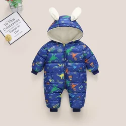 Babys Down Cotton Jumpsuit Baby Winter Clothing Thick Fleece for Warmth Climbing Baby Boy Clothes Newborn Baby Clothes Conjuntos