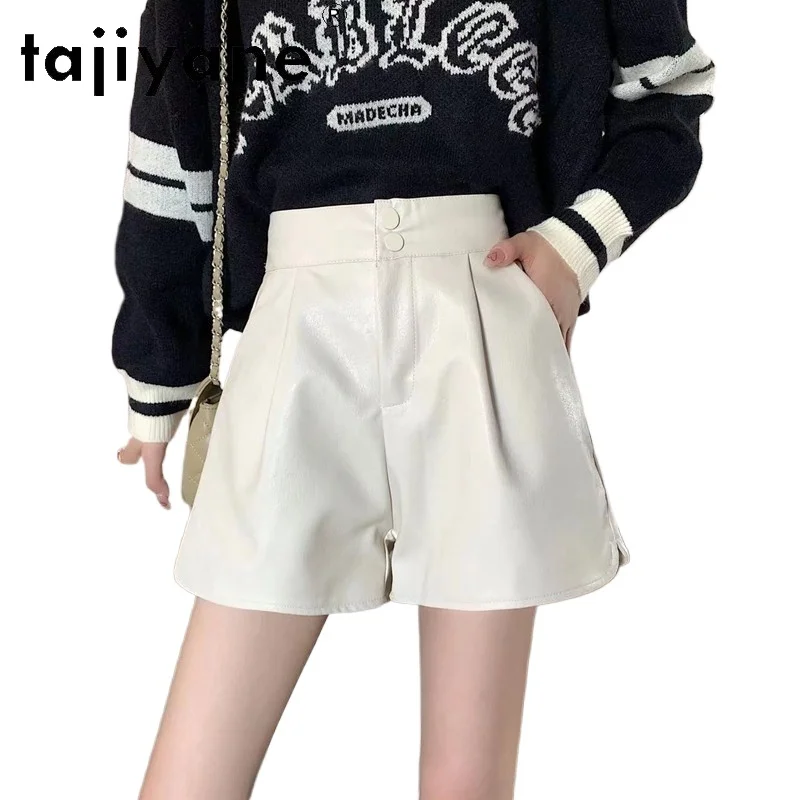 TAJIYANE Real Sheepskin Shorts 2024 Autumn Winter Genuine Leather Short Fashion Women Clothing Baggy Mini Pants Трусы Женские