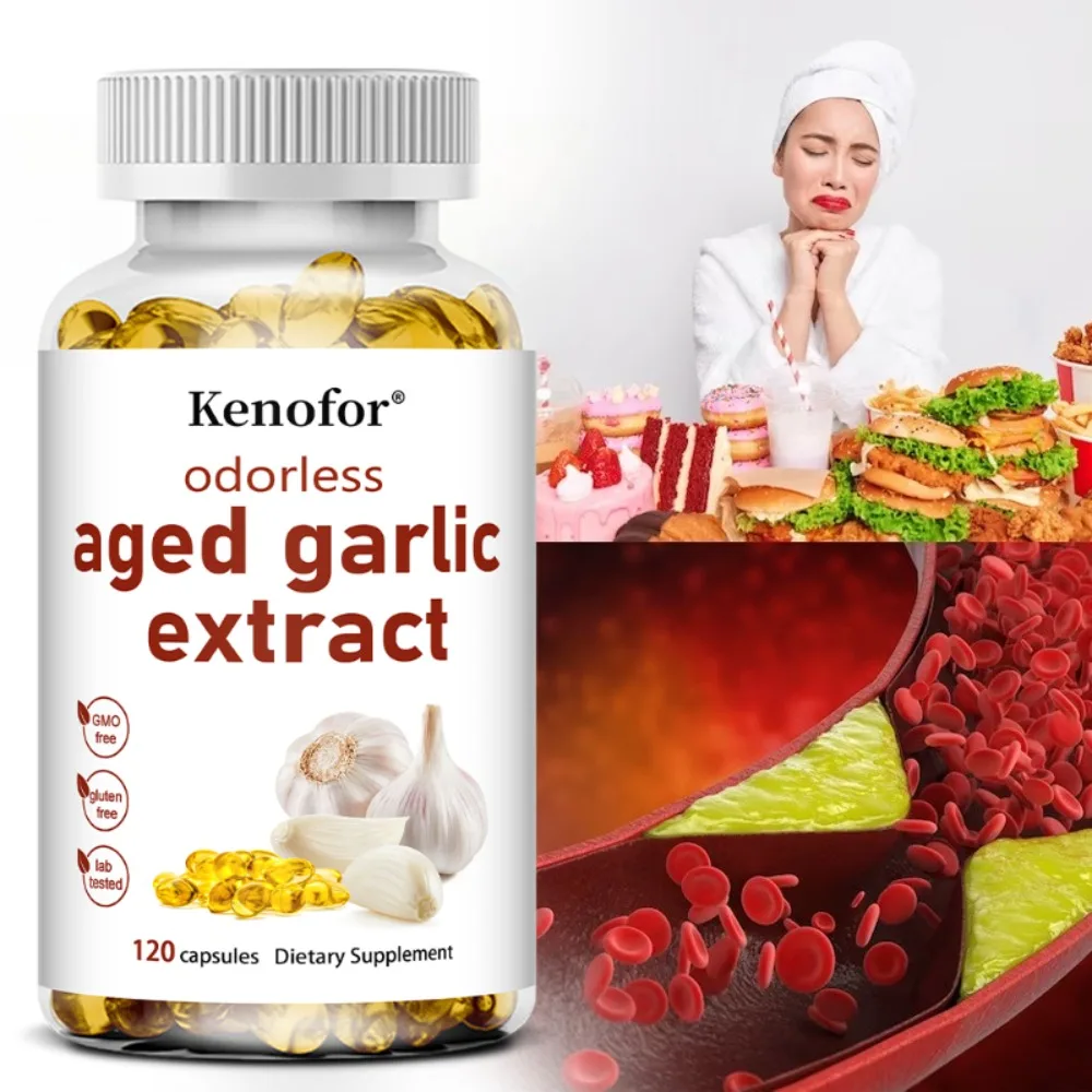 Garlic Extract Capsules - Supports Heart and Cardiovascular Health, Balances Cholesterol, and Promotes Blood Circulation