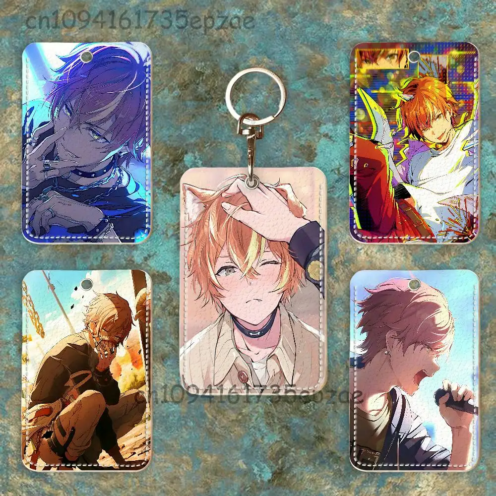 A-Akito S-Shinonome Porta Carte Premium in Pelle PU con Moschettone in Metallo, Design Personalizzabile per Uso Quotidiano