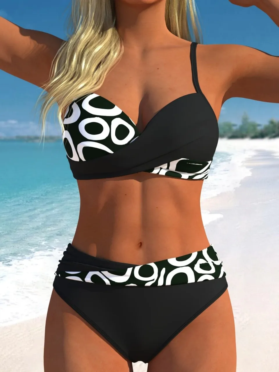 Strappy Cross Bikinis 2026 Women Sexy Printed Swimsuit Padded Swimwear Female Bathers Bathing Swimming Swim Suit Beachwear XXL