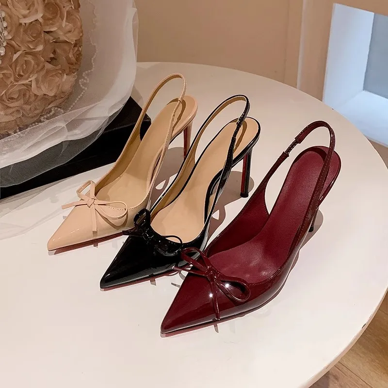 

Baotou Sandals Summer New Bow Empty High Heels Versatile Light Mouth Stiletto Women's Shoes