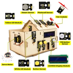 Keyestudio умный дом IOT комплект с платой PLUS + 15 проектов учебников для Arduino STEAM House Kit DIY электронный комплект CE соответствует