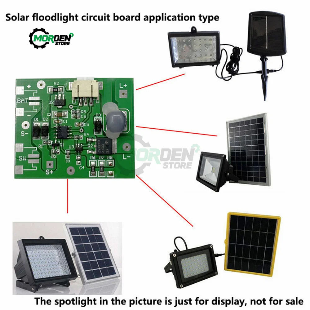 6W/10W/20W Solar Lamp Controller 3.7V 7.4V 11.1V Solar Spotlight Controller Power Supply Accessories