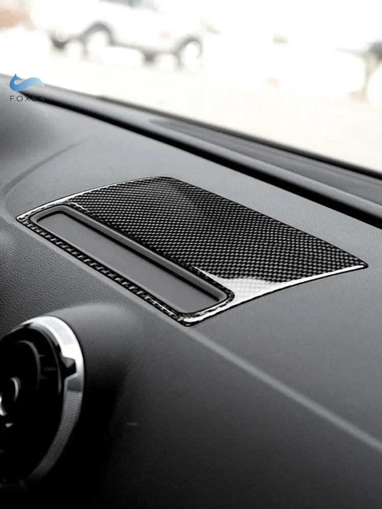 Carbon Fiber For Audi A3 S3 2014 2015 2016 2017 2018 Car Interior Center Control Navigation Screen Panel Dashboard Frame Trim