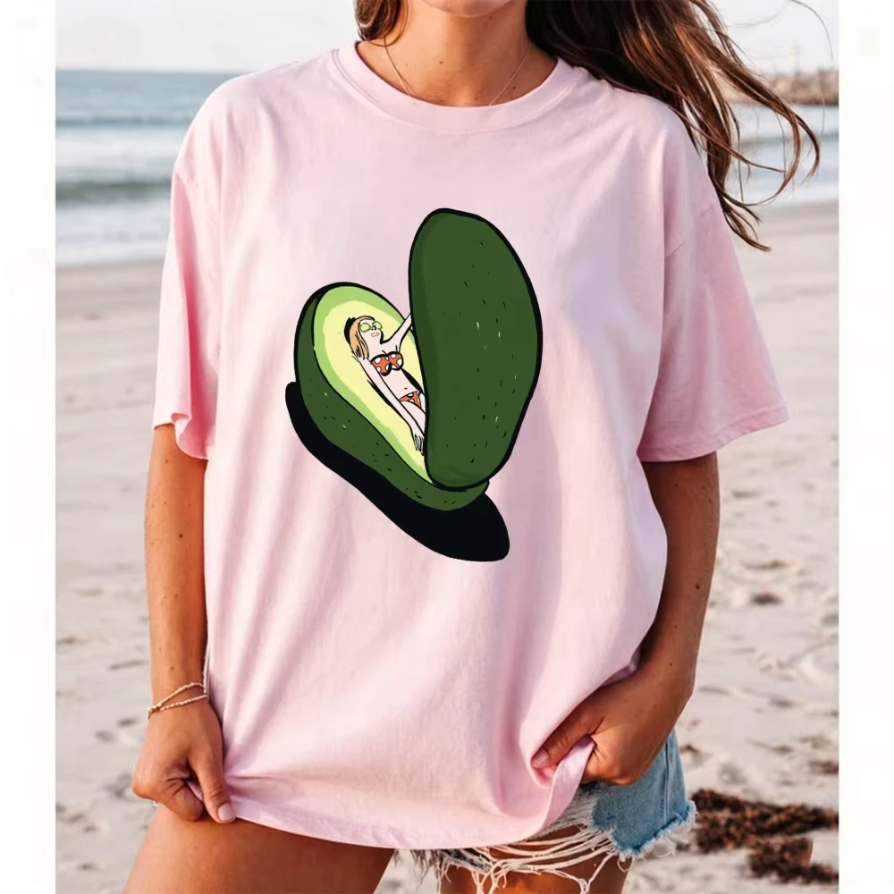 Woman Inside Pickle Graphic T Shirt Female Surreal Food Meme Tee Summer Vacation Fashion Top Funny Weird Creative