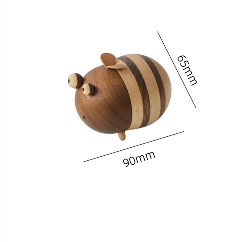 Cartoon Bee Shape Toothpick Holder, Wooden Toothpick Box, Moisture-Proof Toothpick Dispenser, Home Dining Room Decoration