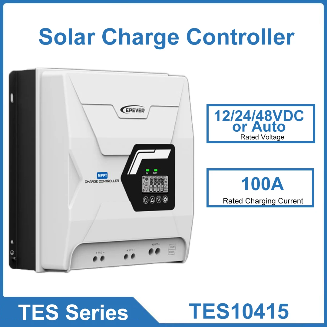 

Generation of High-curent MPPT Solar Charge Controller TES10415 TES10425 100A Built-in Independent BMS Communication Port