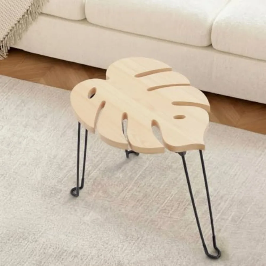 

Monstera Leaf Small Side Tables Small Outside Monstera Leaf End Table Folding Outdoor Plant Stool Stand for Living Room Bedroom