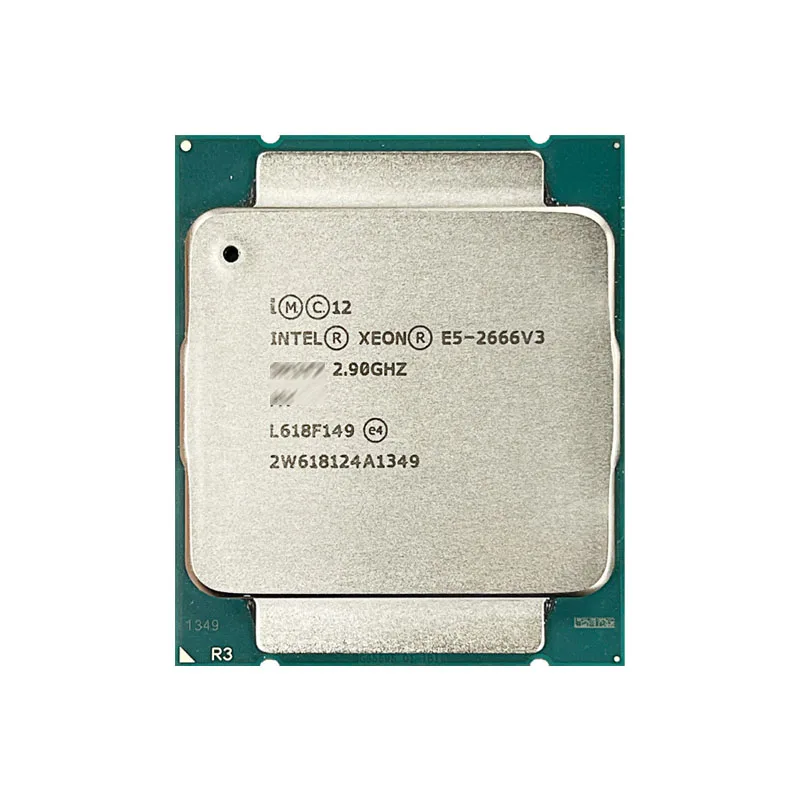 Intel Xeon E5 2666 v3 مستعمل E5 2666v3 2.9 جيجا هرتز عشرة النواة عشرين خيط وحدة المعالجة المركزية 25M 135W LGA 2011-3