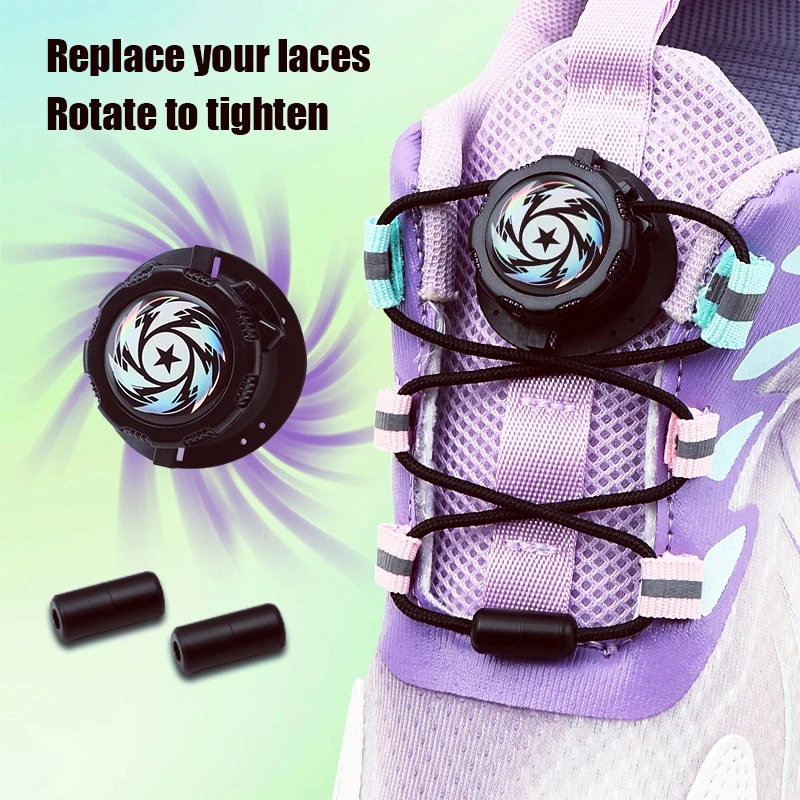 

Thick Rope Automatic Shoelaces Without ties Black white easy installation Swivel Buckle Laces Sneakers Shoelace Shoe Accessories