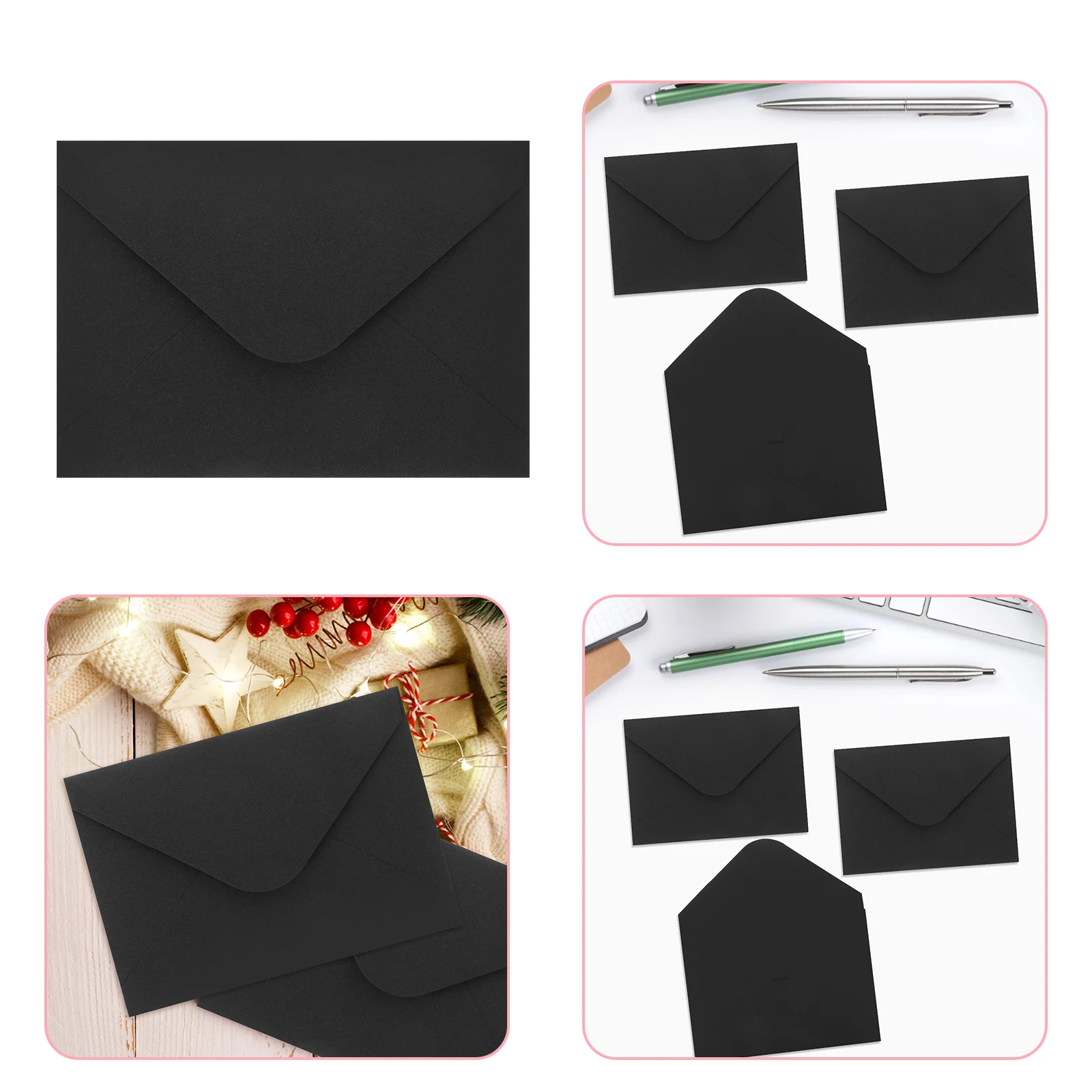 

10pcs 10 Budget Record Black DIY Storage Envelope Accessories Simple Cash Envelopes Office Supplies Students Money Envelopes