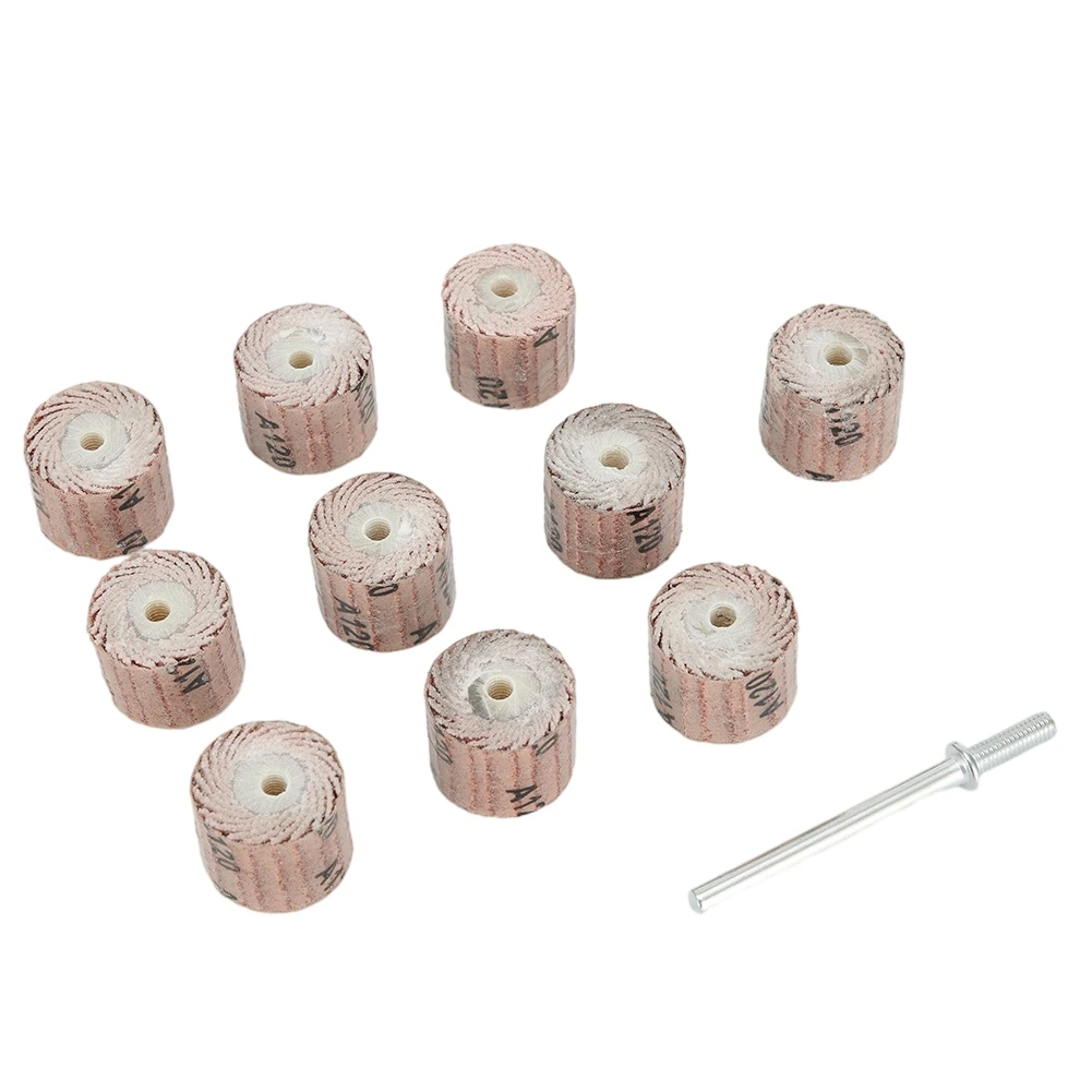 12mm Flap Wheel Sandpaper Assortment 10Pcs Sanding Disc Set for Rotary Tool with Grit Options #80 #120 #240 #320 #600