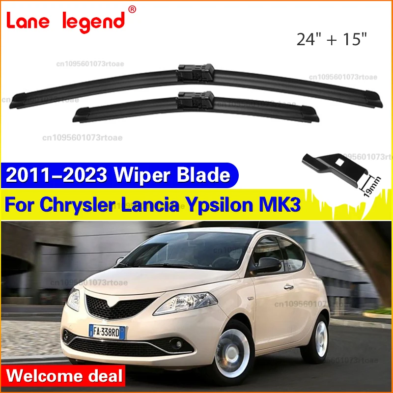 For Chrysler Lancia Ypsilon MK3 2011 - 2023 Front Windshield Wiper Blades 2pcs Windscreen Window Accessories 2018 2019 2020 2022