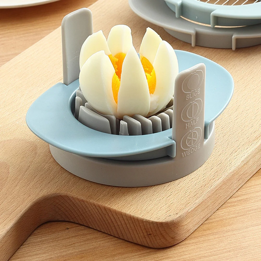 

Creative 3-in-1 Stackable Egg Slicer Multifunction Egg Cutter Fancy Egg Dividers Egg Separator Kitchen Tool (Blue)