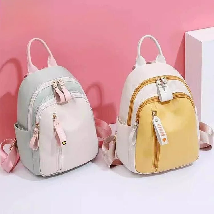 

Fashionable Oxford Cloth Double Shoulder Bag Small Backpack Women's Commuter Design Korean Style Trendy Bag for Ladies