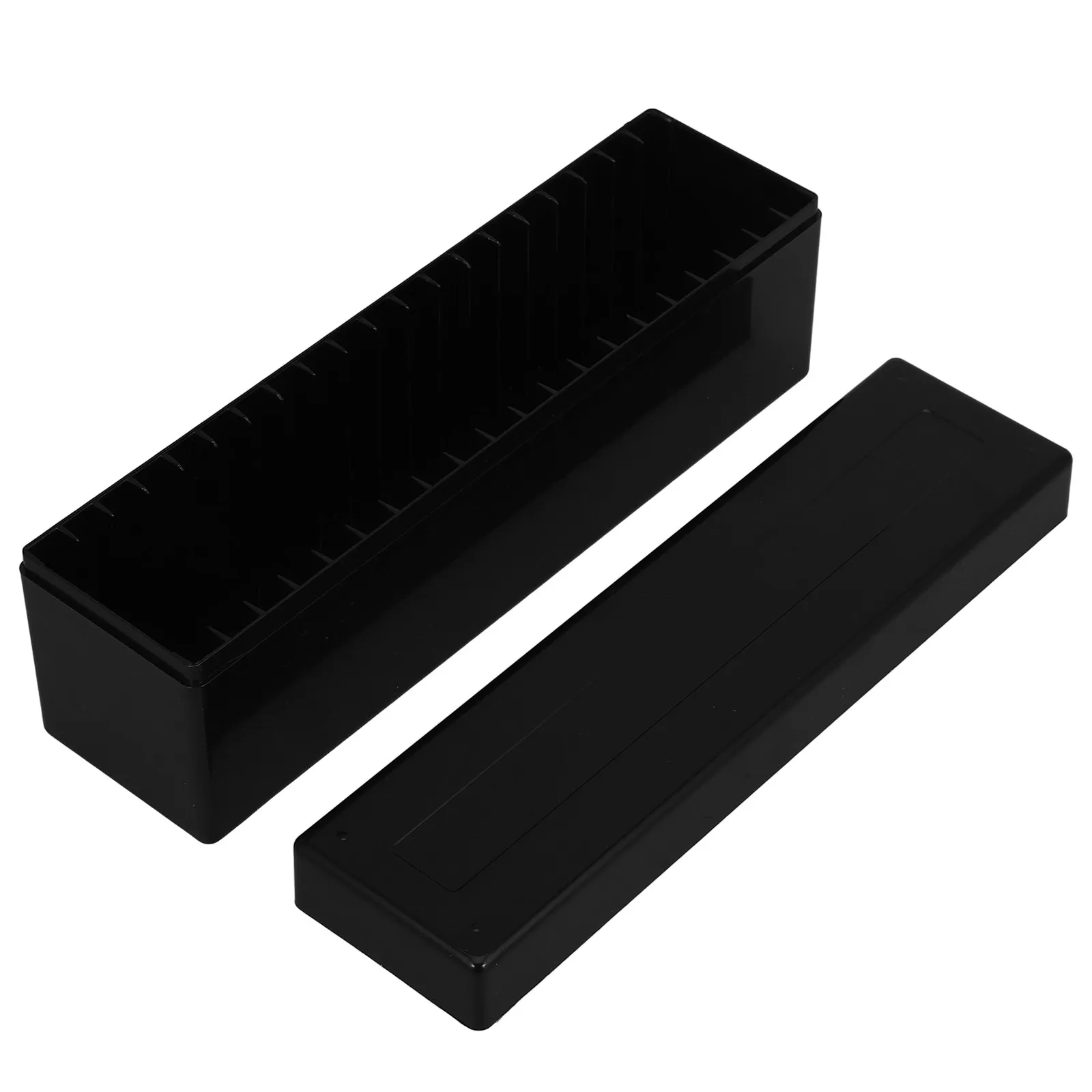 黒色20スロットコインコレクションボックス-プレミアムプラスチック製コイン収納オーガナイザー-安全ロック式蓋付き-コイン、紙幣、収集品用