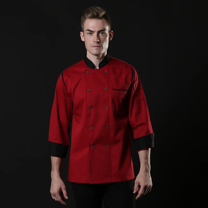 Professionele Chef-Koks Jas Herfst En Winter Ademende Keuken Blouse Werkkleding Chef T-Shirt Uniform Keuken Jassen Werkkleding