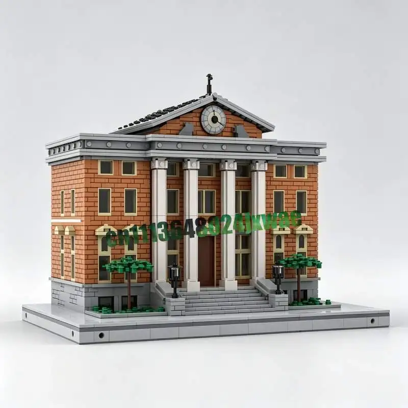 2577 Parts Moc Modular Retro Courthouse Clock Tower Architecture Model Building Blocks Diy Creative Assembly Toy Gift Collection