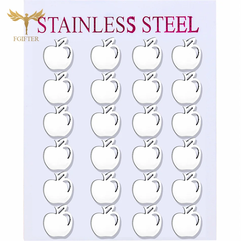 12 Pairs Pack Stainless Steel Earrings Wholesale Fruit Apply Stud Earings for Women Girls Ear Piercing Jewelry boucle d’oreilles