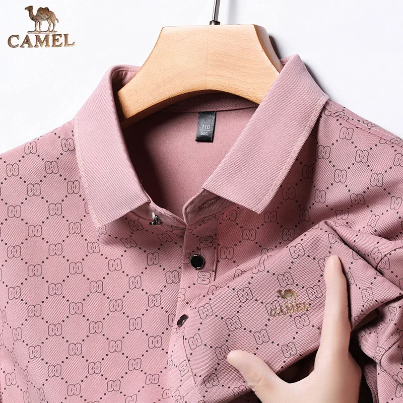2025 Camel Gold Label Summer New Style Men's Middle-aged and Young Lapel Breathable Fashion Casual Short-Sleeve POLO Shirt